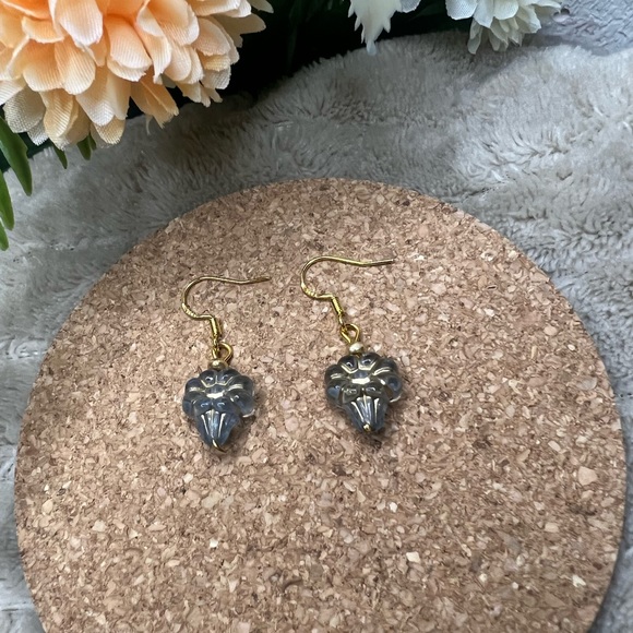 Blue Flower Earrings - Picture 2 of 3